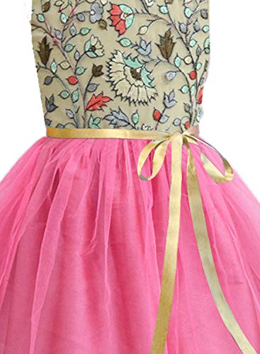 Image of A.T.U.N. (All Things UBER Nice) Girl's Skater Knee Length Embroidered Sleeveless Stylish Party Dress