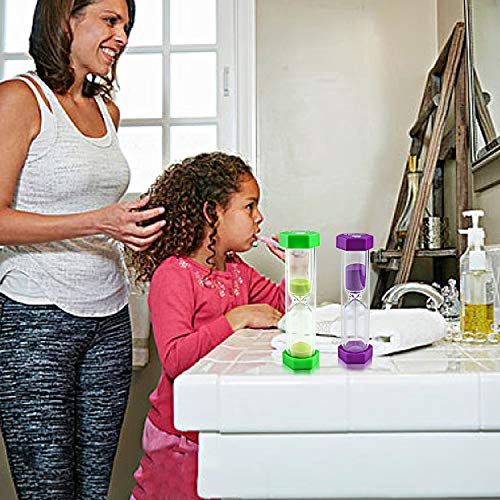 Jeowoqao Tooth Brushing Timers For Kids And Teens, 3 Minutes Hourglass Sand Timer For Brushing Tooth, Pack Of 2 #TOP3
