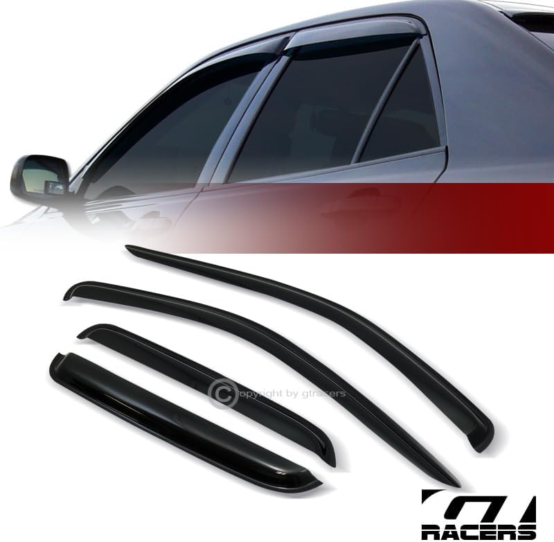 Miniatura 2 de R&L Racing Protector de lluvia y viento deflector visor de ventana 4P compatible con Dodge Dakota Quad Cab 2005-2011