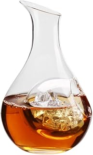 酒グラスコレクション 冷酒器 ガラス製 高級氷ポケット付き 温度を下げる巣の避暑屋の氷と酒の分酒器 ト 滑り止 め 冷酒カラフェ ブ 耐熱 温酒 温酒用 居酒屋 徳利 家庭用 (B,300ML)