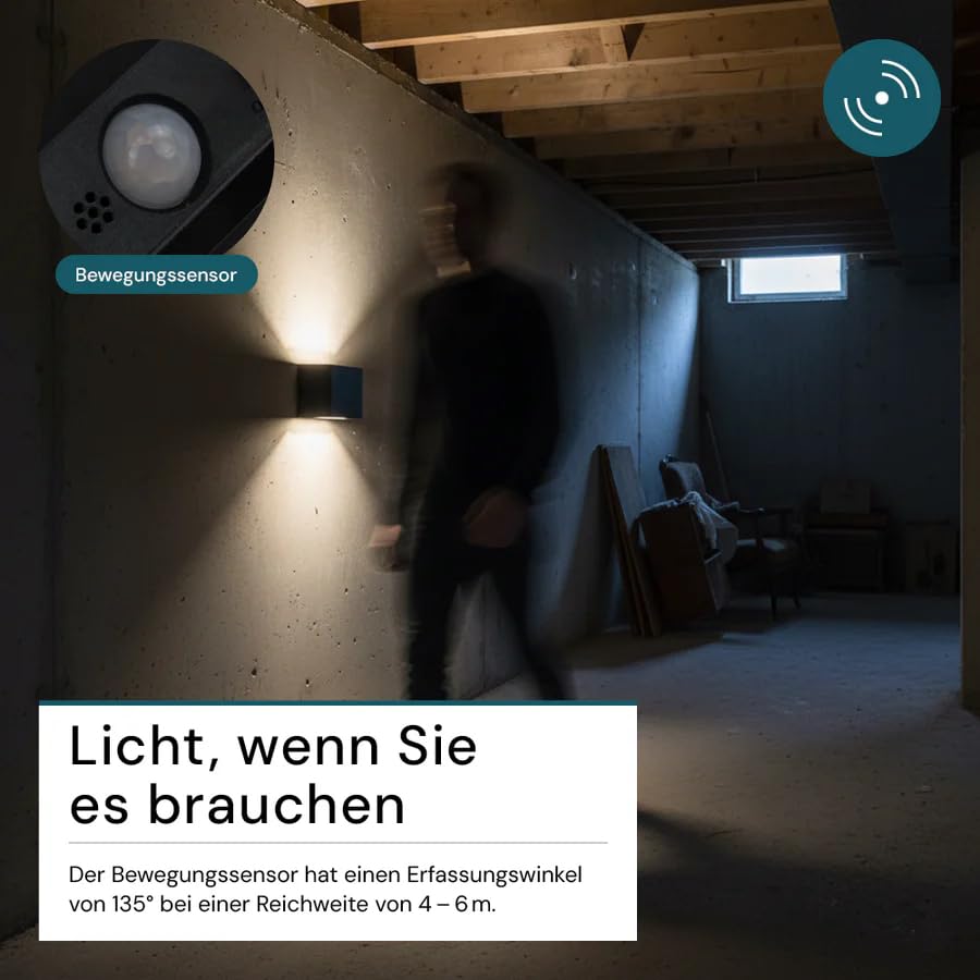 LUXULA 4er Set LED Akku Wandleuchte Innen Schwarz, Wandleuchte mit Bewegungsmelder, Einstellbar 3000K 4500K 6500K, Dimmbar, Wiederaufladbar, mit Fernbedienung, Kabellos für Flur & Schlafzimmer