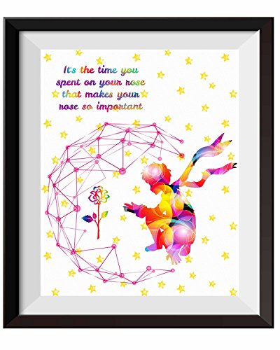 Uhomate 4 Pcs Set The Little Prince Fox Le Petit Prince Little Prince Canvas Wall Art Baby Gift Inspirational Quotes Wall Decor For Living Room Decorations For Bedroom M028 (8X10) #TOP5