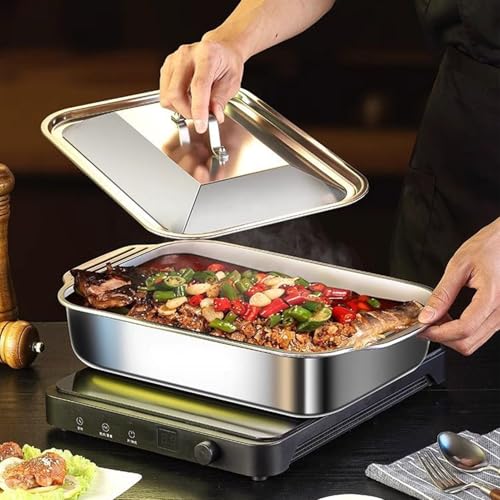 Molde de horno con tapa para evitar salpicaduras y comida seca en la lasaña 4