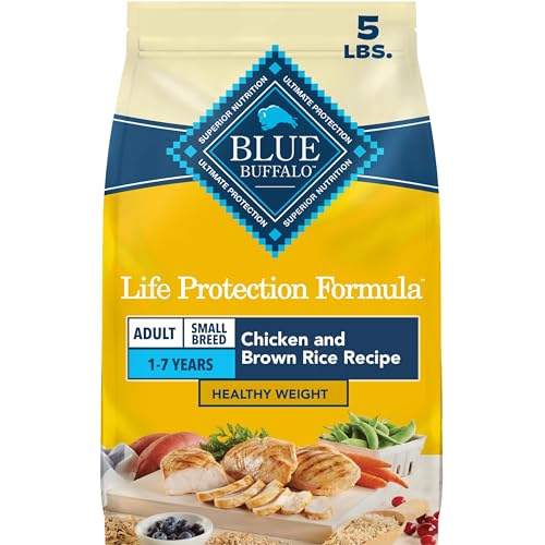 Blue Buffalo Life Protection Formula Healthy Weight Small Breed Adult Dry Dog Food, Chicken & Brown Rice, Supports Immunity With LifeSource Bits, Promotes Healthy Lean Muscles & Weight Control, 5 lbs.