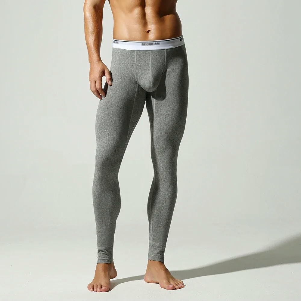 JCVBN Legging classique en coton solide pour homme - Confortable et respirant