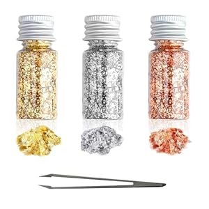 Bivofu 3 Stück Blattgold Flocken Set