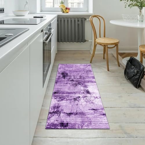 Alfombra de pasillo lavable de 80x180 cm con diseño abstracto elegante 5