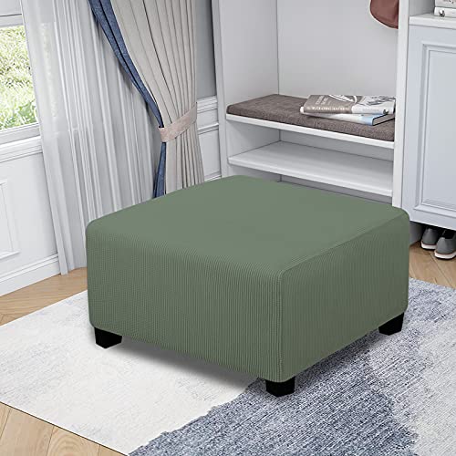 Funda otomana elástica lavable para proteger taburete mediano 3
