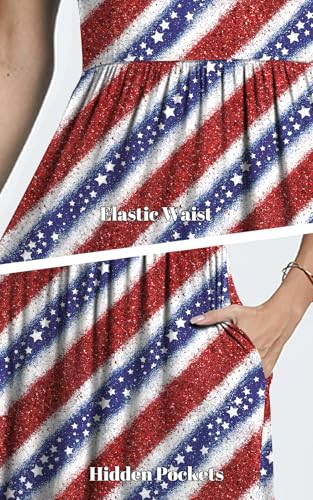 Image of Womens Short Sleeve Empire Waist Dresses Casual Summer Dress with Pockets