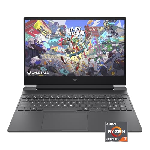 Image of HP Victus 15.6 inch Gaming Laptop, FHD 144Hz Display, AMD Ryzen 7 7445H, 16 GB RAM, 1 TB SSD, NVIDIA GeForce RTX 3050 GPU (6 GB Dedicated), Windows 11 Home, Mica Silver, 15-fb3100nr
