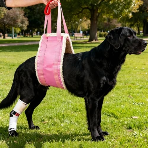 Harnais levage chien arthrose soulager pattes arrière rose L - 7