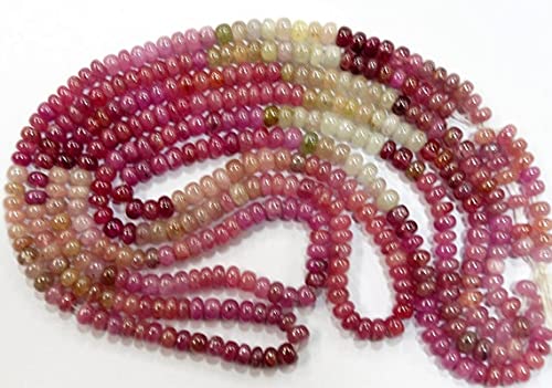 LKBEADS Naturalny kamień szlachetny Multi Sapphire gładkie okrągłe koraliki kompletny sznur 40 cm 4 mm