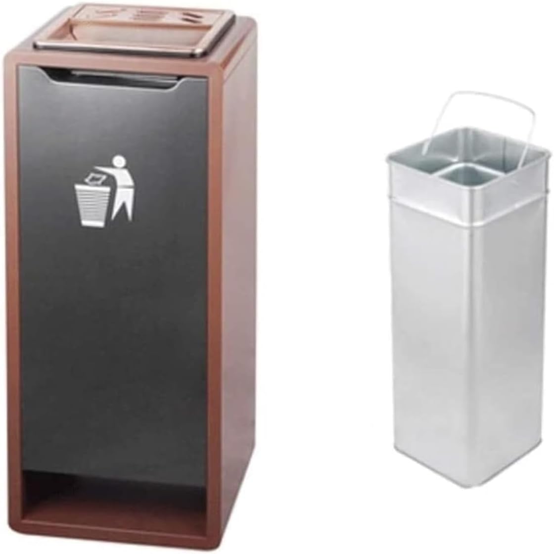 Trash Can Garbage Cans Large Gorgeous Outdoor Trash Can Vertical Ashtray Indoor Outdoor Trash Cans for Hotels(Rose Gold)