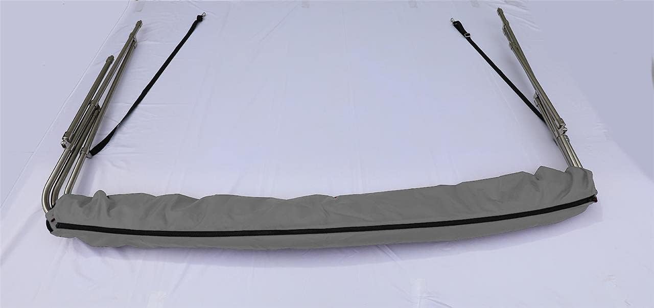 SBU Light Grey Stainless Steel 3-Bow Bimini Top Compatible for Checkmate Enchanter I/O for Model Years 1979-1988