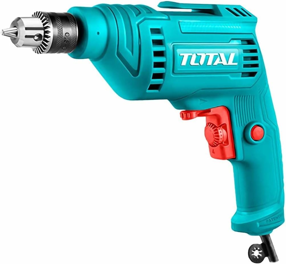 Total 450W Electric Drill Chuck Size : 6.5mm | Forward & Reverse Rotation | Belt Clip | Variable Speed | Steel : 6.5mm, Wood : 20mm | - TD45656