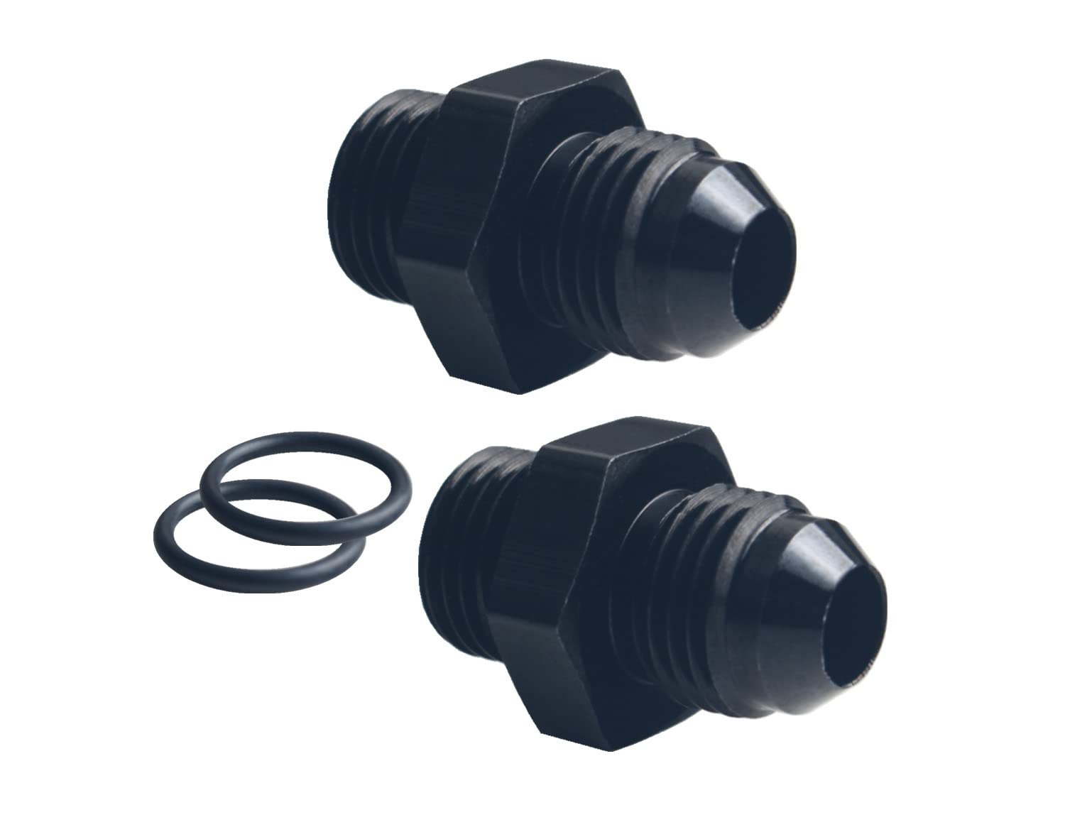 Adaptateur 4AN raccord de carburant mâle 4AN ORB DEWHEL aluminium noir x2