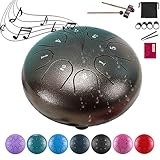 Rain Drum for Outside Garden, 8 Note 6 Inch Steel Tongue Drum, Chakra Drum for Music Chime, Musical Instruments When It Rains, Meditation Accessories for Camping, Yoga, Education(6bro