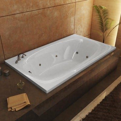 St. Kitts 36 x 72 x 23" Rectangular Whirlpool Jetted Bathtub Color/Trim / Tile Flange / Front Skirt / Drain: White / Brushed Nickel / No / Yes / Right