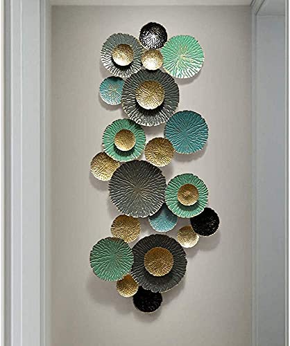 Piaolign Wall Art Decor Abstract Metal Flower Wall Art，Geometrically Designed Overlapped Circles Wall Sculpture, Multicolor,Modern Contemporary Geomentry Home Decor #TOP6