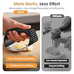Garlic Press,Stainless Steel Garlic Mincer Crusher,Easy to Use and Clean,Ergonomic Handle,Easy Kitchen Gadget for Effortless Smashing,Kitchen Essentials,Home and Kitchen Utensils Accessories,Cooking - Image 2