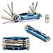 VeloChampion multiutensile per bici premium 10 funzioni - MLT10 - strumento di riparazione bici blu con custodia e chiavi kex