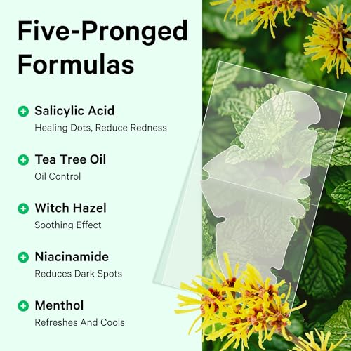 Image of Sosky Patches for Nose Overnight Acne Pore Strips Hydrocolloid Nose Patches Helps Control Oil, Targets Pimples & Blemishes, Clear Skin 10 Count