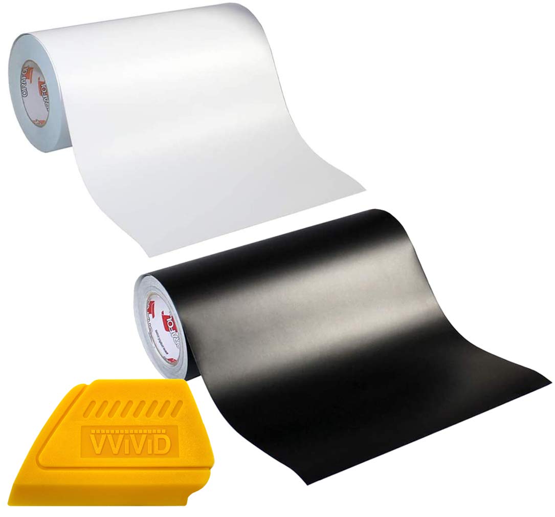 Vinyl Starter Kit 2-Roll (Matte Black/White,12 x 5ft)