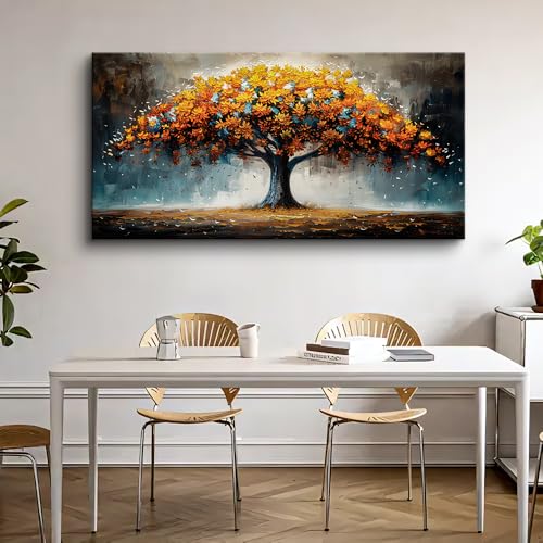 KELIYUAN Large Canvas Wall Art For Living Room Farmhouse Wall Decor For Bedroom Office Decorations Abstract Wall Paintings Tree Landscape Pictures Artwork Modern Home Decor Posters 20x40In