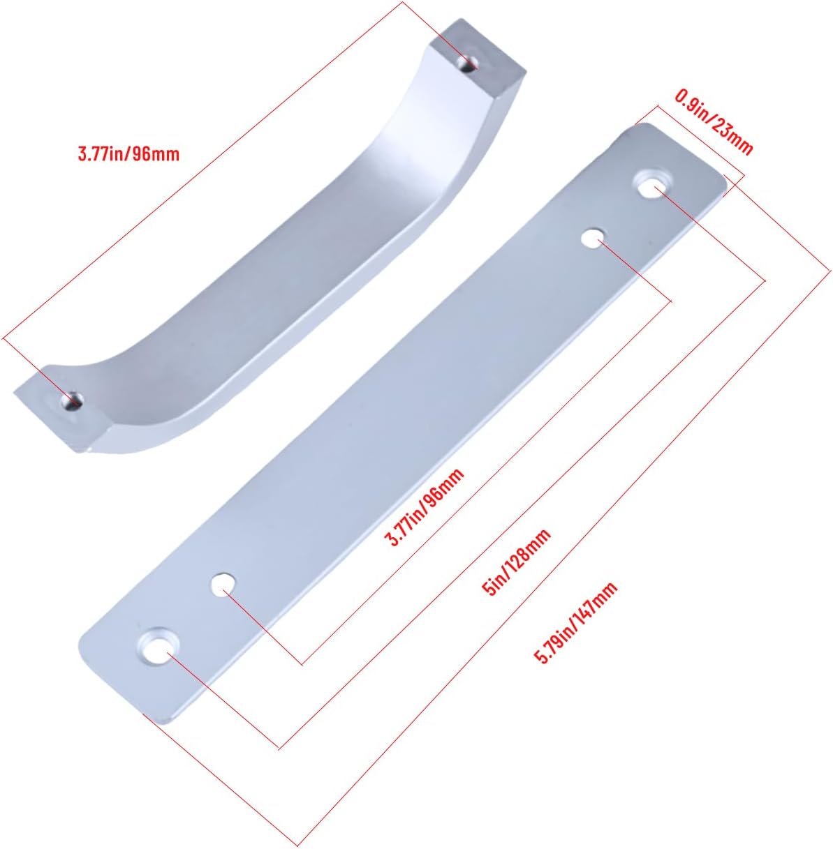 2 Pcs 5inch/128mm Barn Door Handles, Silver Furniture Hardware Pull Set, Cupboard Drawer Handles, Cabinet Dresser Pulls (Silver)