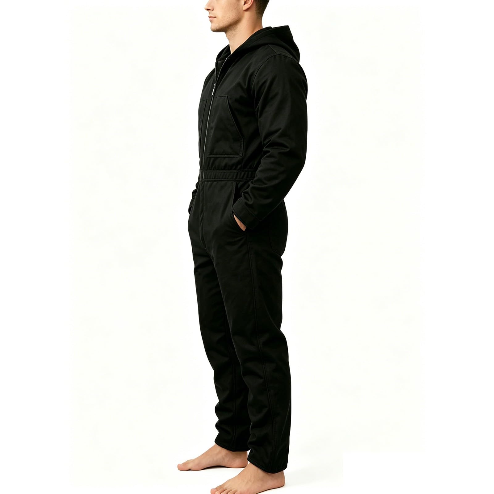 Tuta Sportiva Completa Uomo Due Pezzi Felpa Con Cappuccio Mezza Zip | Jogger Cargo Elastici in Vita Tessuto Resistente All’Usura Ideale per Allenamenti Casa Uscite Con Amici
