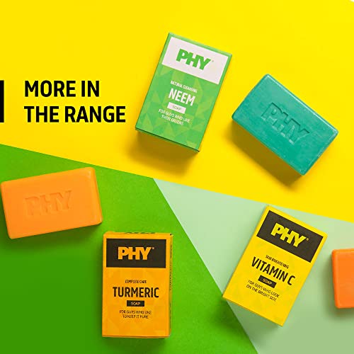 Image of Phy Complete Care Turmeric Soap | Cleanses skin without drying | Deeply nourishes skin | Rich lather | Premium soap for men | 100% Vegan