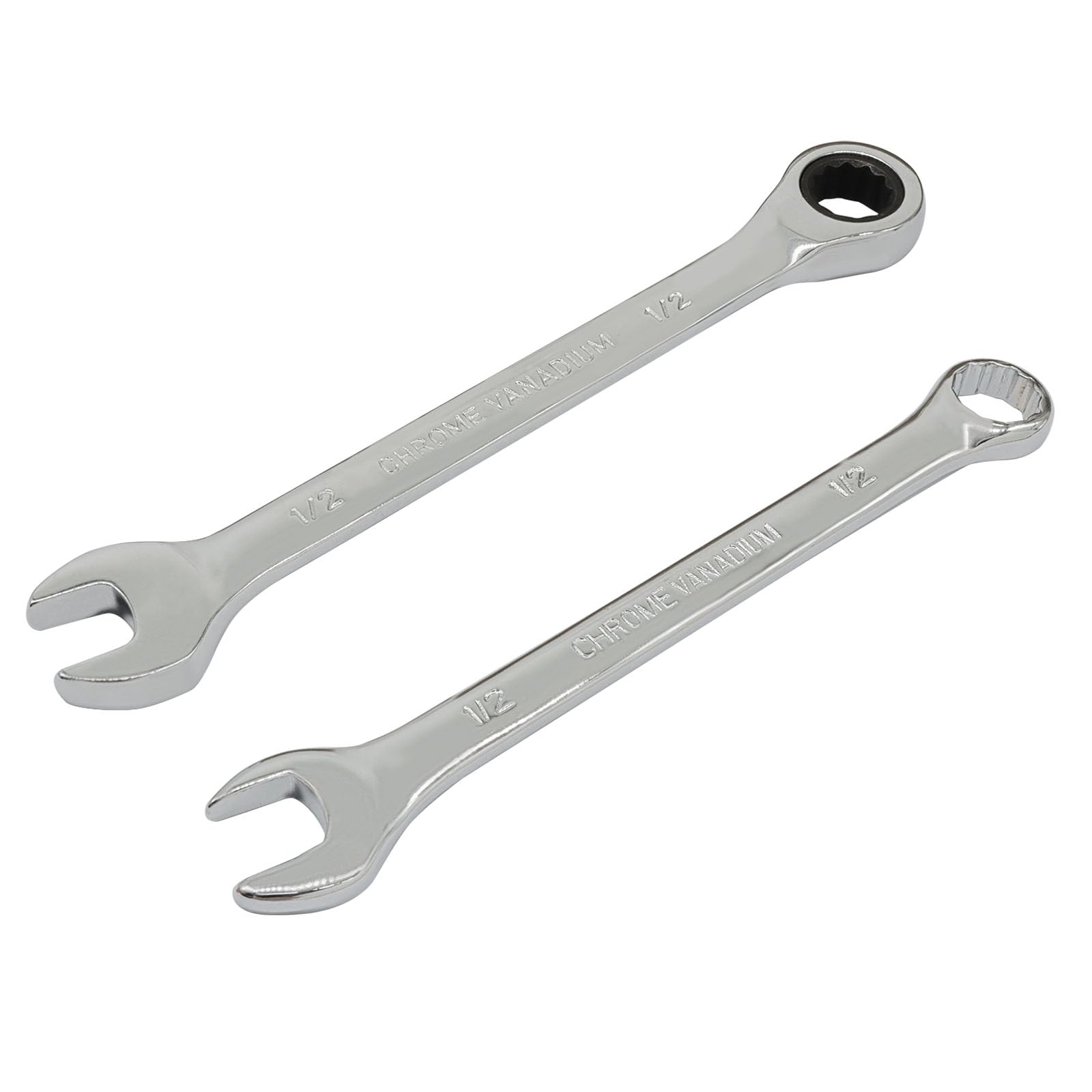 Cjueiom 2 Pcs 1/2 Inch Ratcheting Wrench Set, SAE
