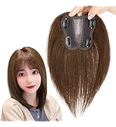 Amazon.co.jp: knnzkヘアピース 人毛 部分ウィッグ トップカバー 黒