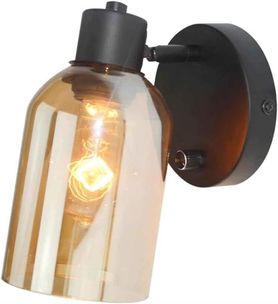 Genérico Lámpara de pared de cristal moderna Compatible with decoración de cabecera, aplique de pared de estudio de cristal, lámpara de pared ajustable Compatible with cabecera,Lámpara de araña