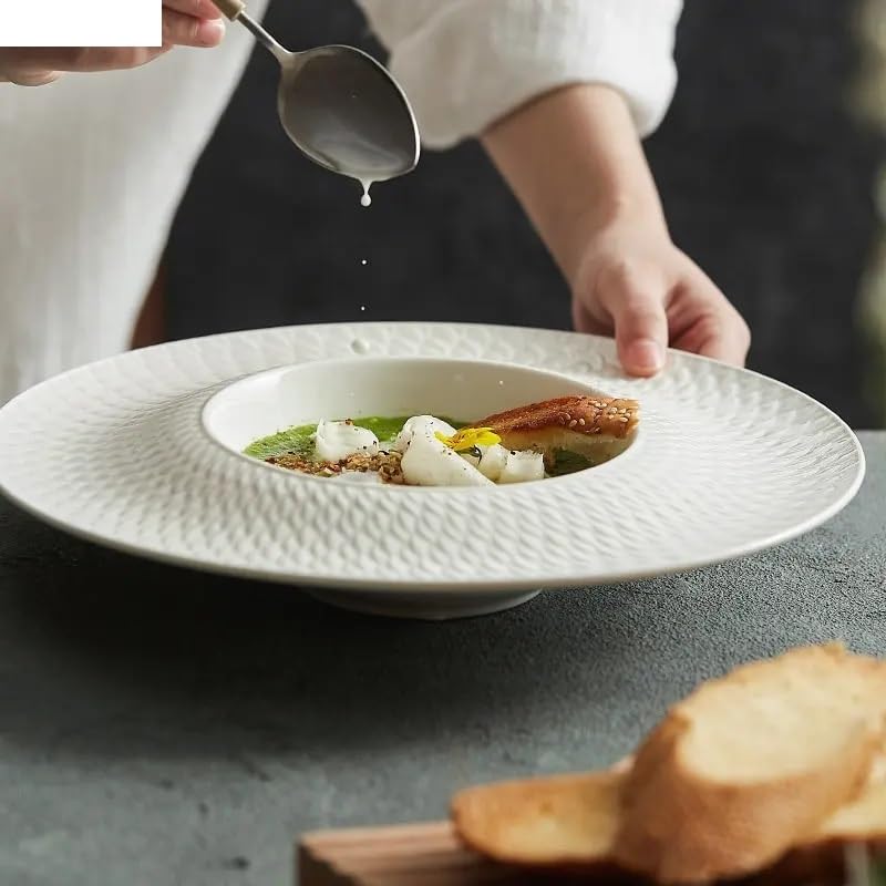 Teller Tiefer Teller Keramikteller Suppenschüssel Salatteller Pastaschüssel Dessertschale Geschirrteller Geschirr(C 12 inch)