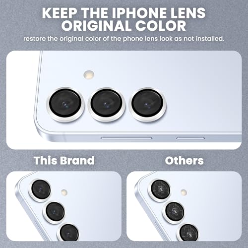 Image of FIRST MART Silver Camera Ring Guard Protector for Samsung Galaxy S25 | Tempered Glass with Metal Alloy Rings, HD Clear, Scratch Resistant, Case-Friendly | Pack of 1