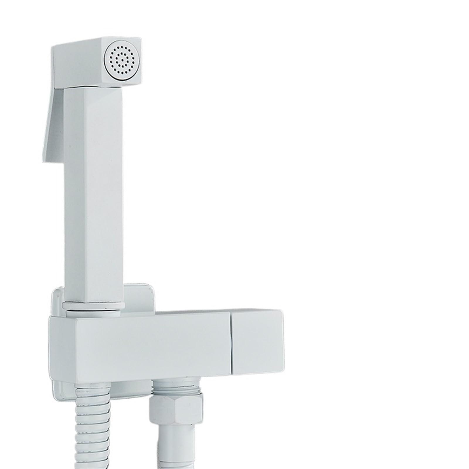 ZYCHSJXA Black Brass Bidet Faucet Bathroom Single Cold Water Tap Handheld Sprayer Gun(White)