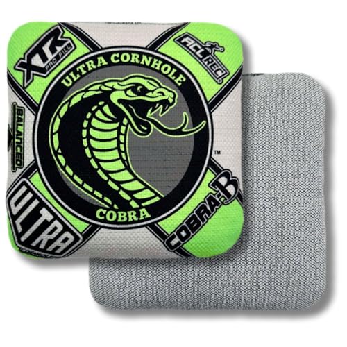 Ultra Cornhole Bags Cobra-B Cornhole Bag Set - ACL Approved (Lime)