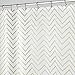 mDesign Decorative Metallic Chevron Print Water Repellent, Fabric Shower Curtain Bathroom Showers Stalls, Machine Washable � 72" x 72"- Gold Zig Zag Geometric Pattern, White Ground