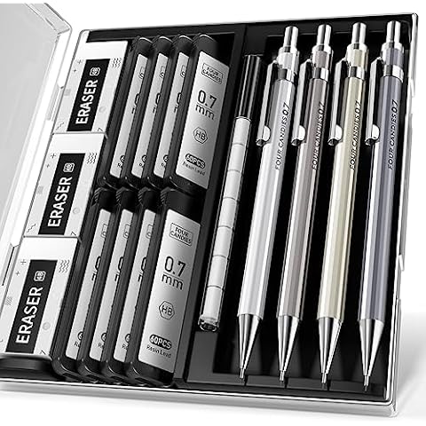 Four Candies Mechanical Pencil Set with Case Cover