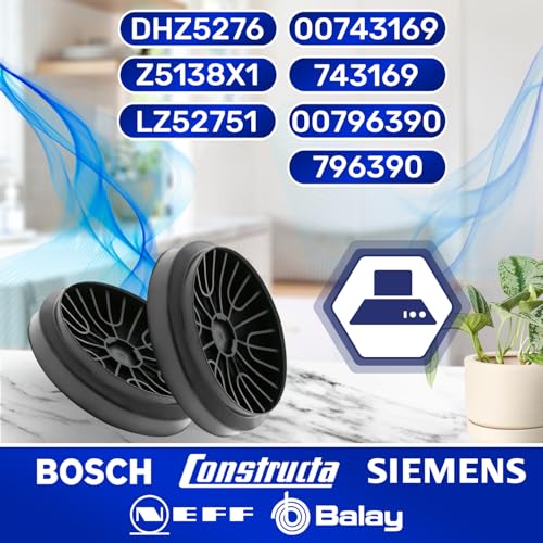 Filtre charbon hotte Ø187mm compatible Bosch Siemens Neff Constructa Balay par Monteral