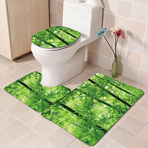 Badematten Set 3 teilig,Toilettenmatte Set,3er Badgarnitur Badezimmer Matte Set Dusch Bade Matte Vorleger Teppich 3D…