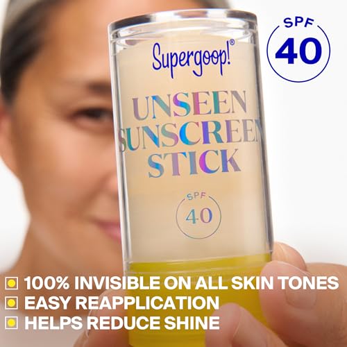 Supergoop! Unseen Sunscreen Stick - SPF 40 - Clear & Invisible Sun Protection - Broad Spectrum Face Sunscreen - Glides Over Makeup - Natural Finish - For All Skin Types - 0.7 fl oz - Image 4