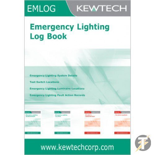 Kewtech EM1LOG - 36 Page Emergency Lighting Log Book (Service, Fault Action, Staff Training, Fire Officer Visit, Daily/Monthly Test Records & Inspection Register) by Kewtech