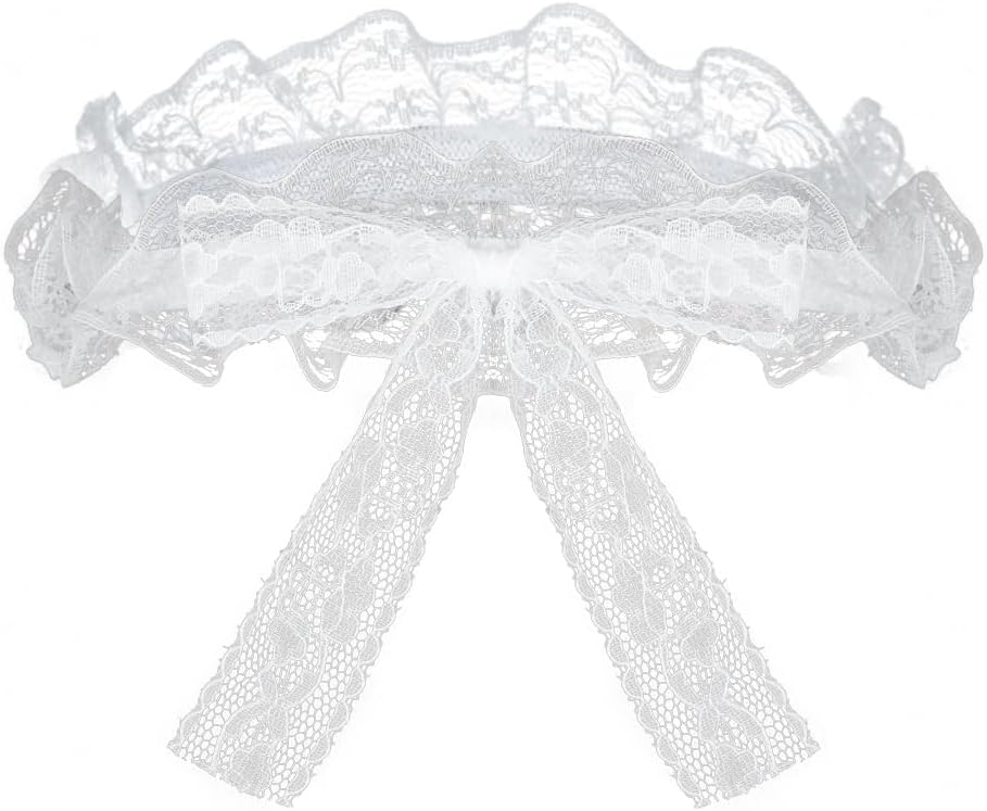 White Bow Wedding Garters Lace Thigh Garter Elastic Bell Leg Garter for Women