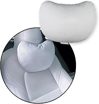 Car Headrest Neck Pillow Support Memory Foam Ergonomic Design Accessory for Driving Seat Fatigue Relief Compatible with Model S X 3 Y & Cybertruck - 1 Piece
