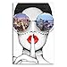 Modern Fashion Women Art Print Contemporary Wall Art Red Lip Canvas Prints Stylish Feminine Framed Wall Art Painting Cityscape Piture Ready to Hang for Home Decoration (Multicolor, 24x36inx1)