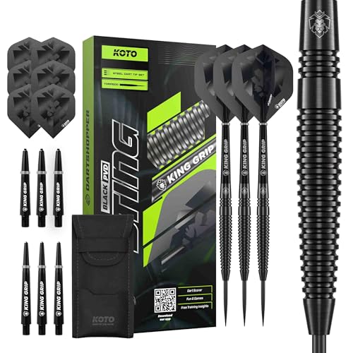 Dardos de 23 gramos Koto Sting Black Torpedo de acero y 90% de tungsteno