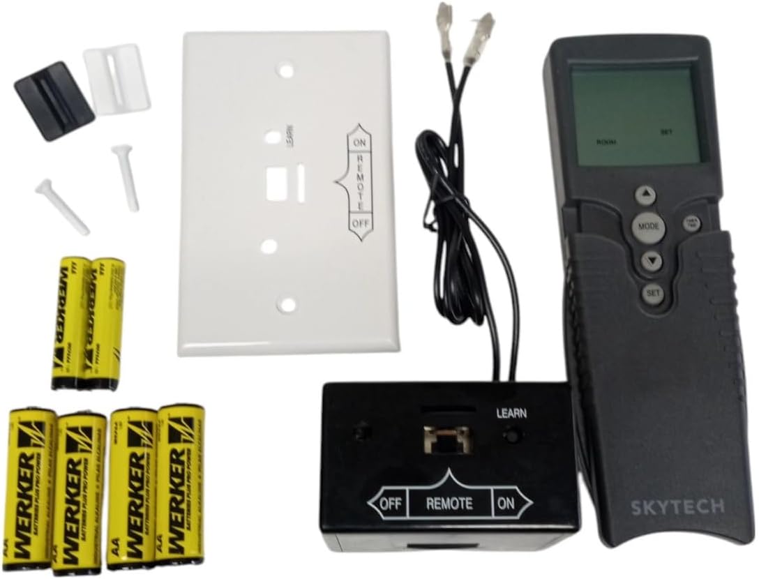 Replacement for Skytech 3002 Gas Fireplace Thermostat Remote Control and Receiver Compatible with Skytech.