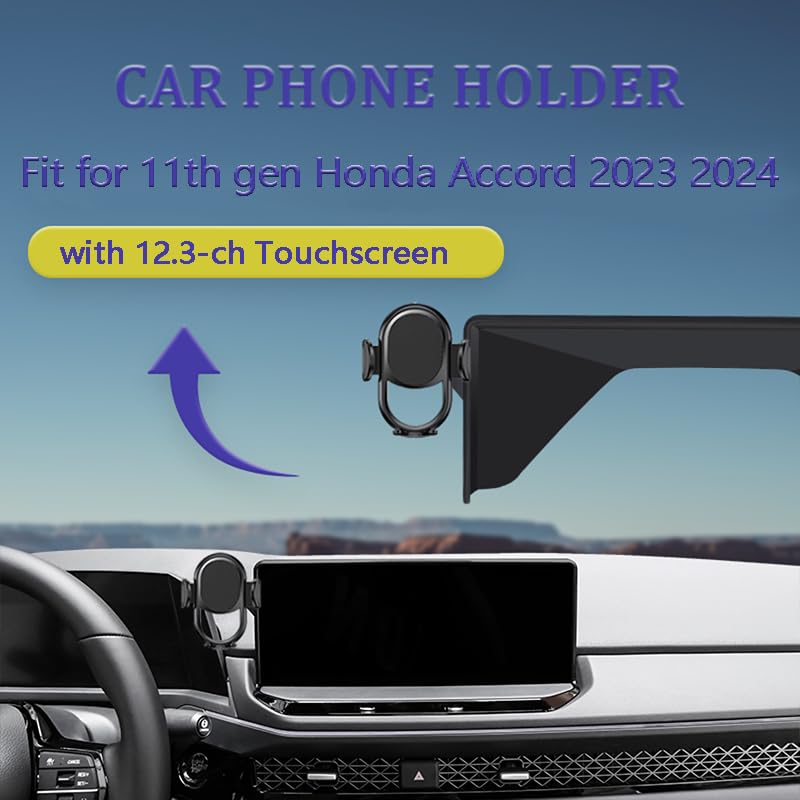 Kiopsom Car Phone Holder Fit for 11th gen Honda Accord 2023 Accessories Mount Hands Free 360 Degree Rotation(NOT fit Accord LX, EX)